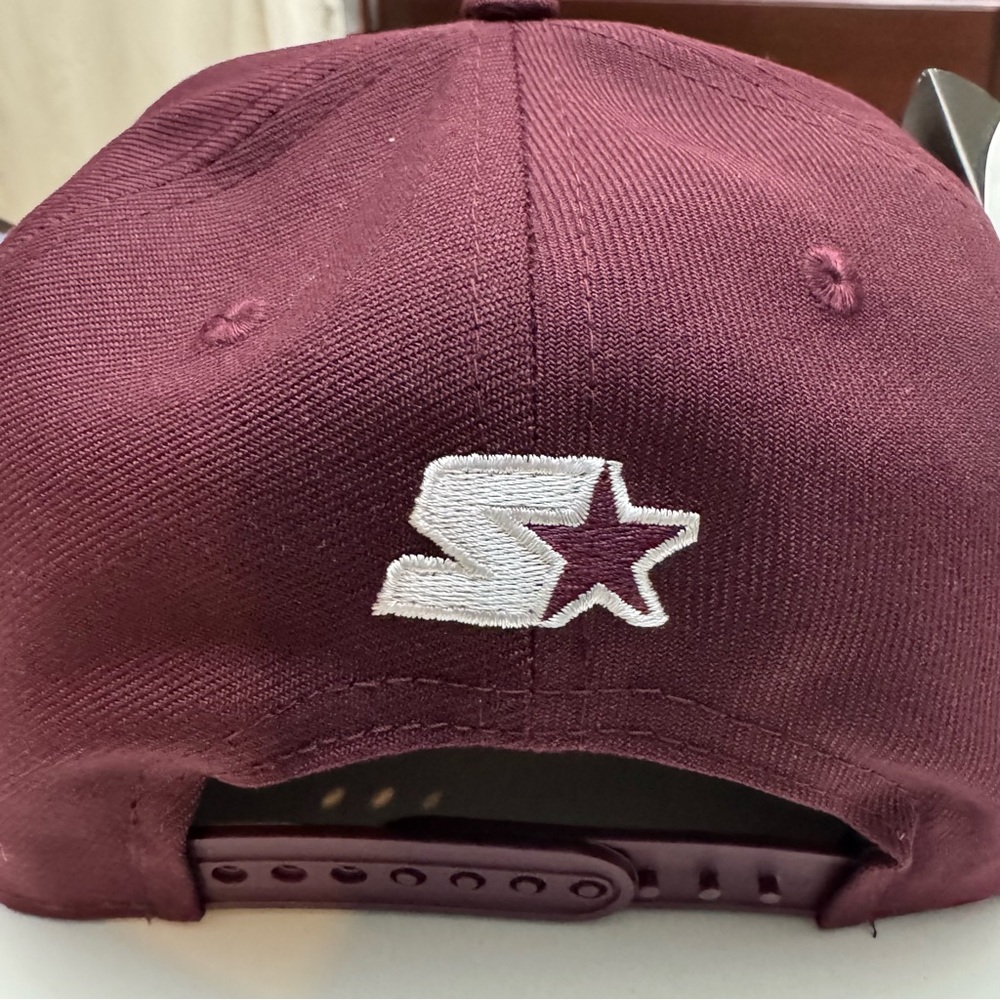NEW Rhude X Starter Black Label The Natural Maroon Snapback Cap Hat White Logo - Picture 4 of 7